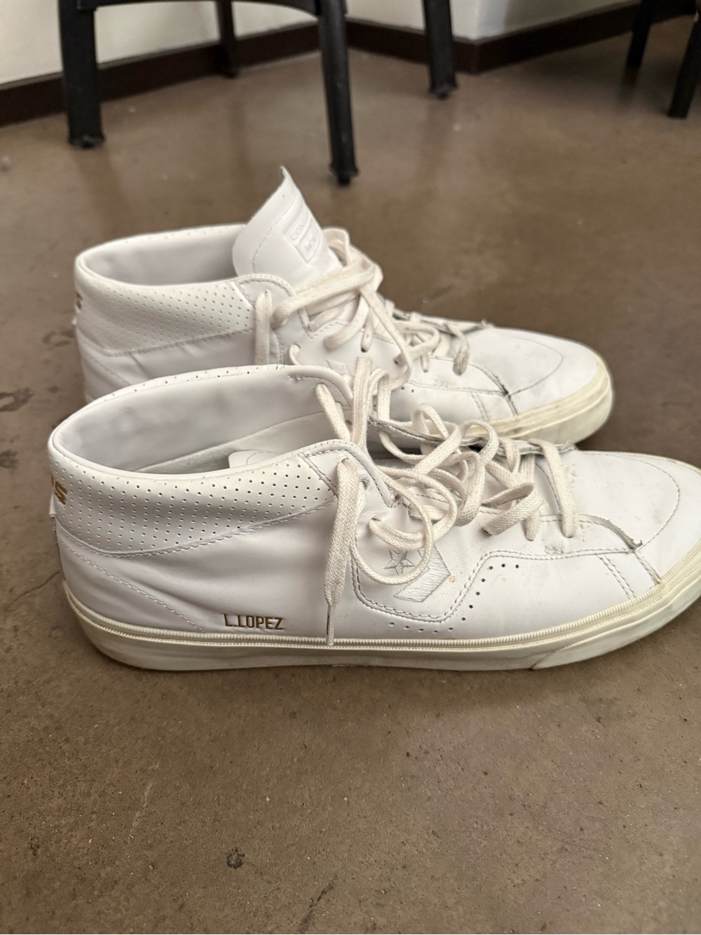 Converse Cons Louie Lopez Pro Men’s White Low-Top Leather Sneakers - Picture 6 of 9
